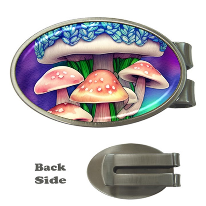 Woodsy Mushroom Forest Nature Money Clips (Oval) 