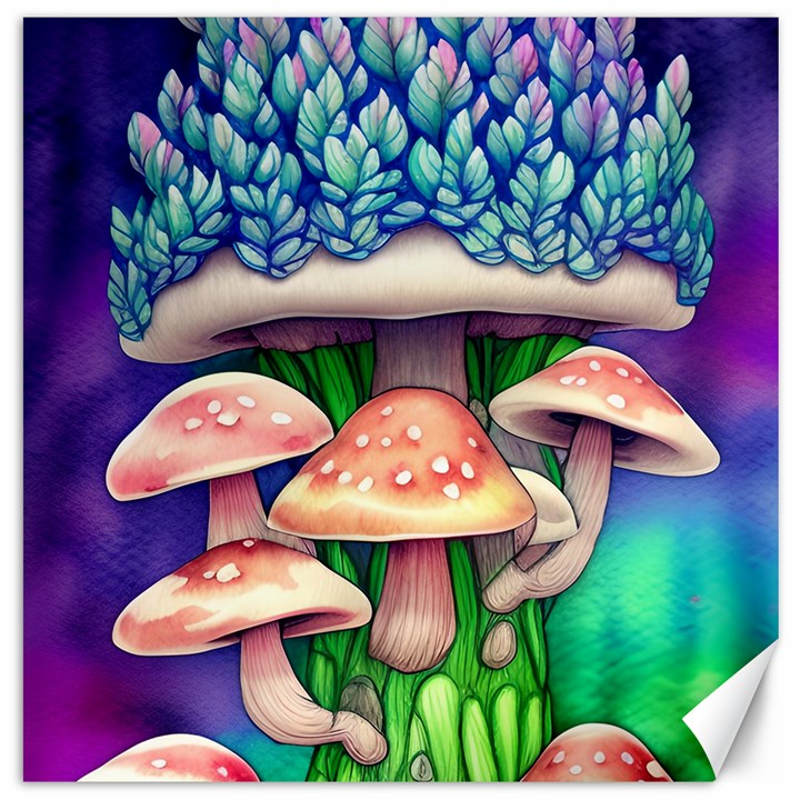 Woodsy Mushroom Forest Nature Canvas 20  x 20 