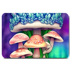 Woodsy Mushroom Forest Nature Large Doormat by GardenOfOphir