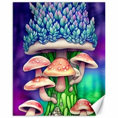 Woodsy Mushroom Forest Nature Canvas 11  X 14  by GardenOfOphir