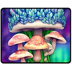 Woodsy Mushroom Forest Nature One Side Fleece Blanket (medium) by GardenOfOphir