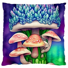 Woodsy Mushroom Forest Nature Large Premium Plush Fleece Cushion Case (one Side) by GardenOfOphir