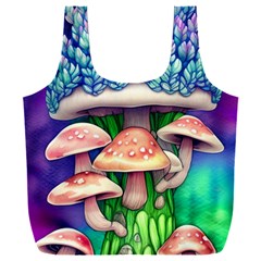 Woodsy Mushroom Forest Nature Full Print Recycle Bag (xxl) by GardenOfOphir