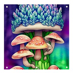 Woodsy Mushroom Forest Nature Banner And Sign 4  X 4  by GardenOfOphir