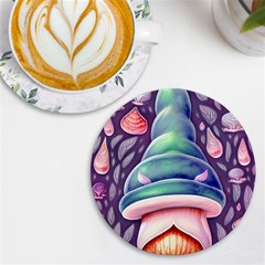 Mushroom Core Uv Print Round Tile Coaster by GardenOfOphir