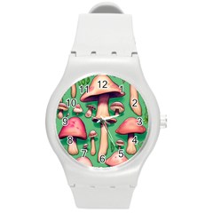 Forest Fairy Core Round Plastic Sport Watch (m) by GardenOfOphir