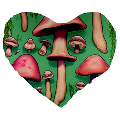 Forest Fairy Core Large 19  Premium Flano Heart Shape Cushions by GardenOfOphir