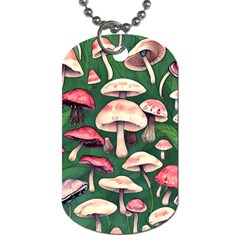 Foraging In The Mushroom Zone Dog Tag (two Sides) by GardenOfOphir