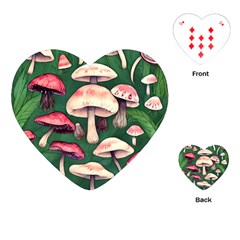 Foraging In The Mushroom Zone Playing Cards Single Design (heart) by GardenOfOphir