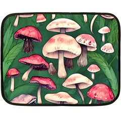 Foraging In The Mushroom Zone Fleece Blanket (mini) by GardenOfOphir