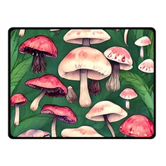 Foraging In The Mushroom Zone One Side Fleece Blanket (small) by GardenOfOphir