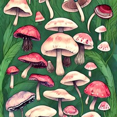 Foraging In The Mushroom Zone Play Mat (square) by GardenOfOphir