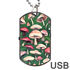 Foraging In The Mushroom Zone Dog Tag Usb Flash (one Side) by GardenOfOphir