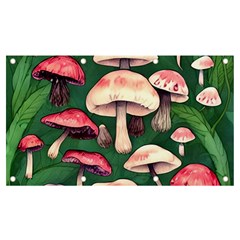 Foraging In The Mushroom Zone Banner And Sign 7  X 4  by GardenOfOphir