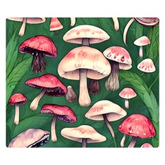 Foraging In The Mushroom Zone One Side Premium Plush Fleece Blanket (small)