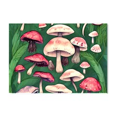 Foraging In The Mushroom Zone Crystal Sticker (a4) by GardenOfOphir