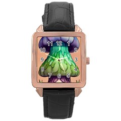 A Light Fantasy Rose Gold Leather Watch  by GardenOfOphir