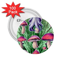 Mushroom 2 25  Buttons (100 Pack)  by GardenOfOphir