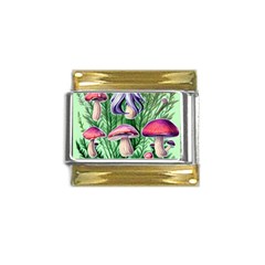 Mushroom Gold Trim Italian Charm (9mm) by GardenOfOphir