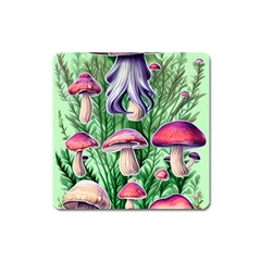 Mushroom Square Magnet by GardenOfOphir