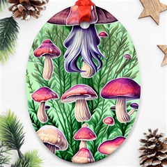 Mushroom Oval Ornament (two Sides) by GardenOfOphir