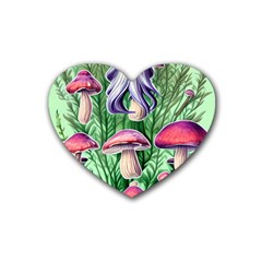 Mushroom Rubber Coaster (heart) by GardenOfOphir