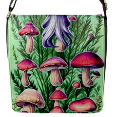 Mushroom Flap Closure Messenger Bag (s) by GardenOfOphir