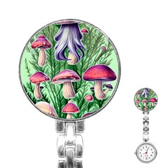 Mushroom Stainless Steel Nurses Watch by GardenOfOphir