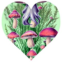 Mushroom Wooden Puzzle Heart by GardenOfOphir