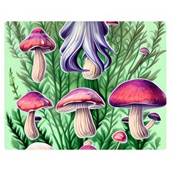 Mushroom One Side Premium Plush Fleece Blanket (medium)