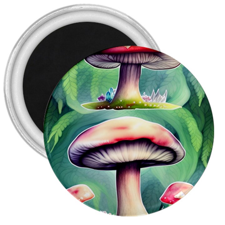 Vintage Mushroom 3  Magnets