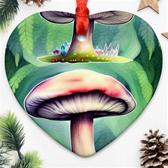 Vintage Mushroom Ornament (heart)