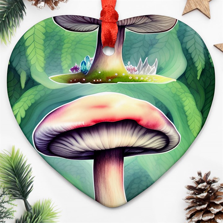 Vintage Mushroom Ornament (Heart)