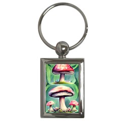 Vintage Mushroom Key Chain (rectangle) by GardenOfOphir