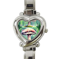 Vintage Mushroom Heart Italian Charm Watch by GardenOfOphir