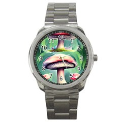 Vintage Mushroom Sport Metal Watch by GardenOfOphir