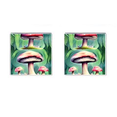 Vintage Mushroom Cufflinks (square) by GardenOfOphir