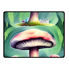 Vintage Mushroom One Side Fleece Blanket (small) by GardenOfOphir