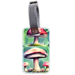 Vintage Mushroom Luggage Tag (two Sides) by GardenOfOphir