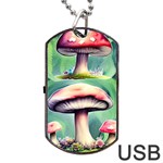 Vintage Mushroom Dog Tag USB Flash (One Side) Front