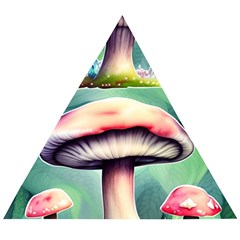 Vintage Mushroom Wooden Puzzle Triangle by GardenOfOphir