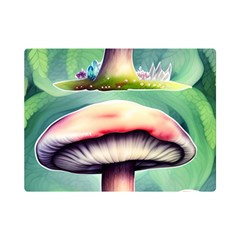 Vintage Mushroom One Side Premium Plush Fleece Blanket (mini)