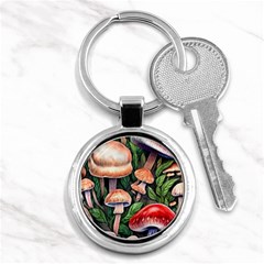 Rustic Mushroom Key Chain (round) by GardenOfOphir