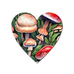 Rustic Mushroom Heart Magnet Front