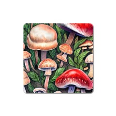 Rustic Mushroom Square Magnet by GardenOfOphir