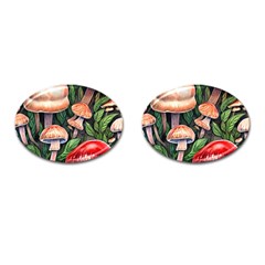 Rustic Mushroom Cufflinks (oval) by GardenOfOphir