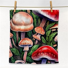 Rustic Mushroom Face Towel by GardenOfOphir