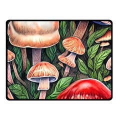 Rustic Mushroom One Side Fleece Blanket (small) by GardenOfOphir