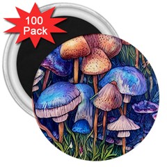 Retro Mushroom 3  Magnets (100 Pack) by GardenOfOphir