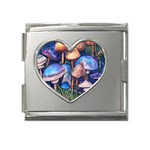 Retro Mushroom Mega Link Heart Italian Charm (18mm) Front